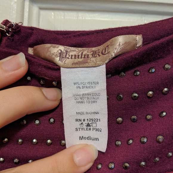 Purple striped bodycon mini skirt - Picture 3 of 5